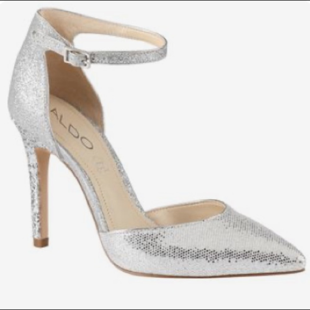 Aldo pointed toe ankle strap heels
